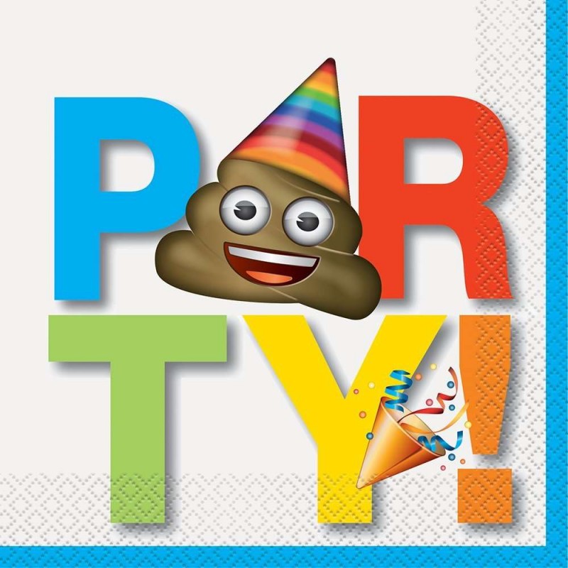 Emoji Poop Large Napkins (Pack of 16) | Emoji Party Supplies