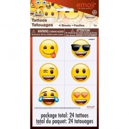 Emoji Tattoos (Pack of 24) | Emoji Party Supplies
