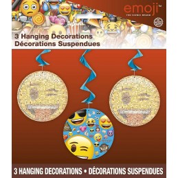 Emoji Swirl Decorations (Set of 3) | Emoji Party Supplies
