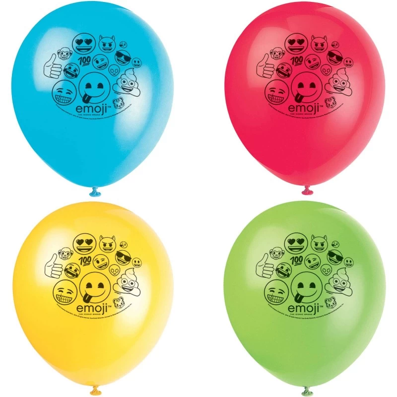 Emoji Latex Balloons (Pack of 8) | Emoji Party Supplies