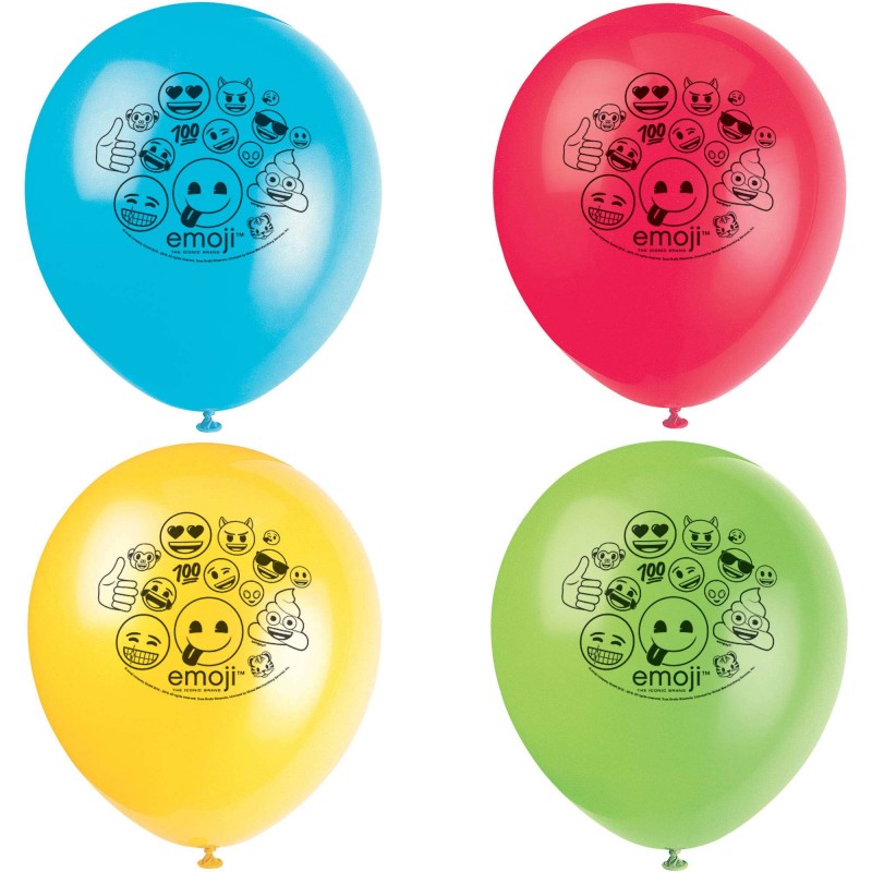 Emoji Latex Balloons (Pack of 8) | Emoji Party Supplies