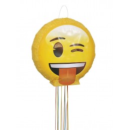 Emoji 3D Wink Smiley Face Pinata | Emoji Party Supplies