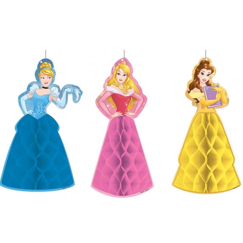 Disney Princess Honeycomb Decorations (Set of 3) | Discontinued Party Supplies