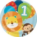 Boys Jungle 1st Birthday Large Plates (Pack of 8)