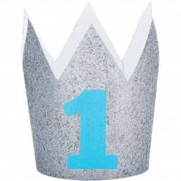 1st Birthday Blue One Glitter Mini Crown | Mickey Mouse 1st Birthday Party Supplies