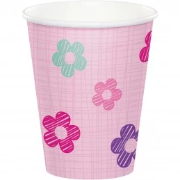Girls Jungle 1st Birthday Paper Cups (Pack of 8) | Girls Jungle 1st Birthday Party Supplies