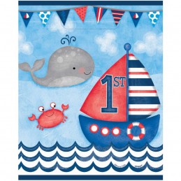 Nautical 1st Birthday Party Bags (Pack of 8) | Nautical 1st Birthday Party Supplies