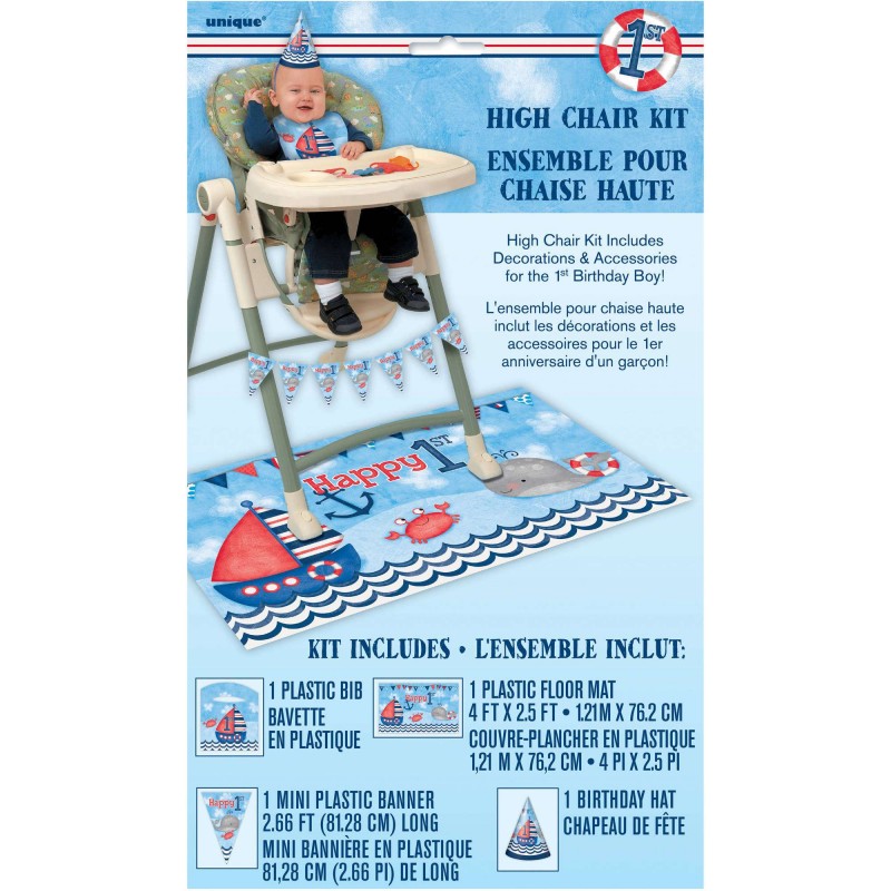 Nautical 1st Birthday High Chair Decorating Kit | Nautical 1st Birthday Party Supplies