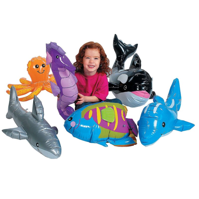 Inflatable Sea Animals (Pack of 6) | Nautical 1st Birthday Party Supplies