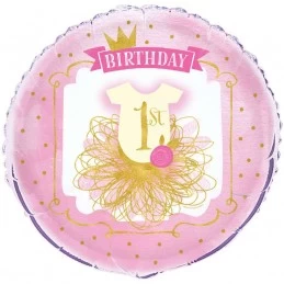 Pink & Gold First Birthday Balloon | Pink & Gold First Birthday Party Supplies
