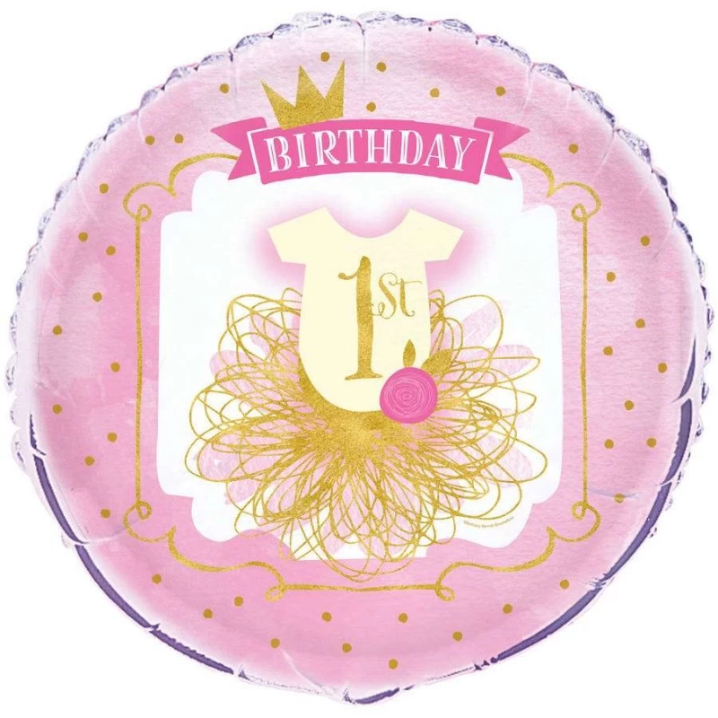 Pink & Gold First Birthday Balloon | Pink & Gold First Birthday Party Supplies