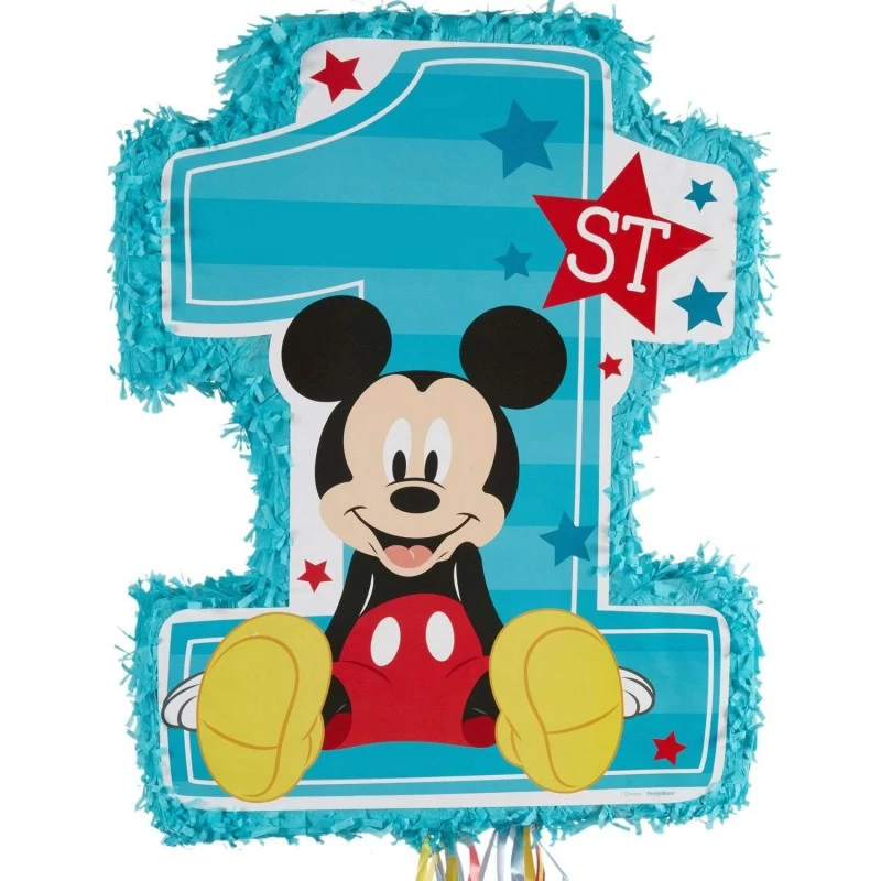 Mickey Mouse 1st Birthday Pull String Pinata | Mickey Mouse 1st Birthday Party Supplies