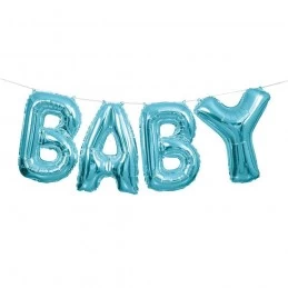 Blue Baby Foil Letter Balloon Banner | Baby Shower Balloons Party Supplies