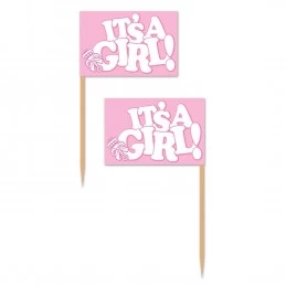 It's a Girl Cupcake Picks (Pack of 50) | Discontinued Party Supplies