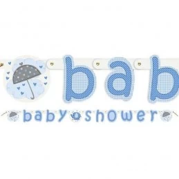 Blue Baby Elephant Baby Shower Banner | Blue Baby Elephant Party Supplies