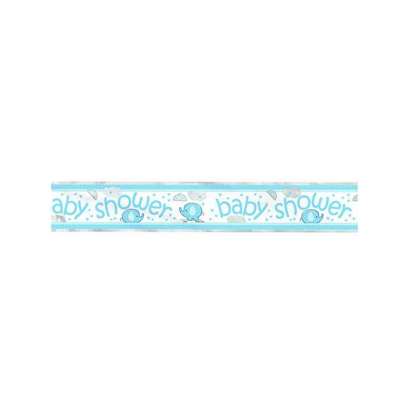 Blue Baby Elephant Baby Shower Foil Banner | Discontinued Party Supplies