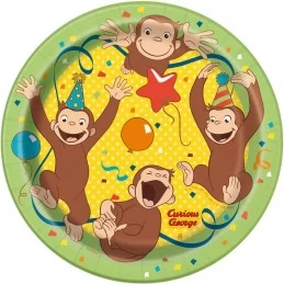 Curious George Small Plates (Pack of 8) | Curious George Party Supplies