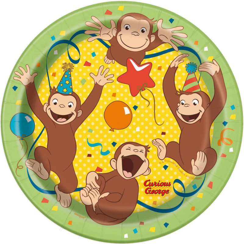 Curious George Small Plates (Pack of 8) | Curious George Party Supplies