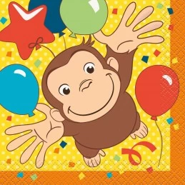 Curious George Small Napkins (Pack of 16) | Curious George Party Supplies