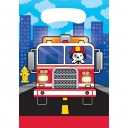 Flaming Fire Truck Loot Bags (Pack of 8) | Fire Engine