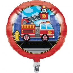 Flaming Fire Truck Foil Balloon | Fire Engine Party Supplies