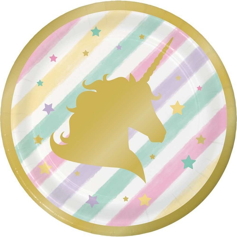 Unicorn Sparkle Small Plates (Pack of 8) | Unicorn Party Supplies