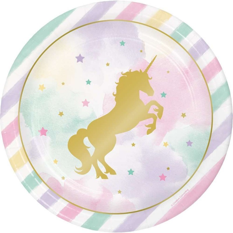 Unicorn Sparkle Large Plates (Pack of 8) | Discontinued Party Supplies