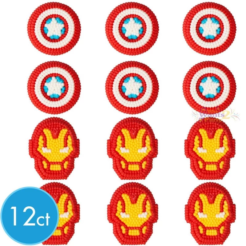 Avengers Icing Decorations (Set of 12) | Avengers Party Supplies