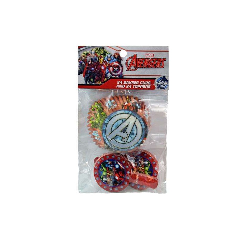 Avengers Baking Cups & Cupcake Picks Set (Pack of 48) | Avengers Party Supplies