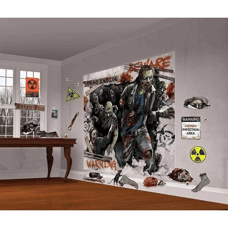 Zombie Wall Decorating Kit (32 Piece) | Halloween Party Supplies