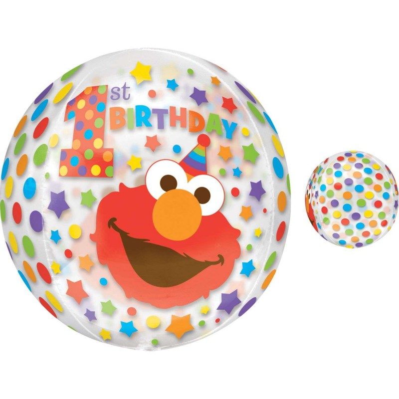 Elmo 1st Birthday See Thru Orbz Balloon | Sesame Street 1st Birthday Party Supplies