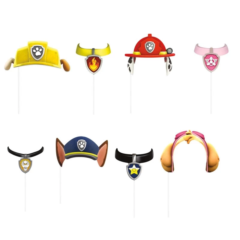 Paw Patrol Photo Booth Props (Pack of 8) | Paw Patrol Party Supplies