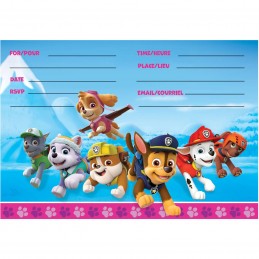 Paw Patrol Girl Party Invitations (Pack of 8) | Paw Patrol Party Supplies