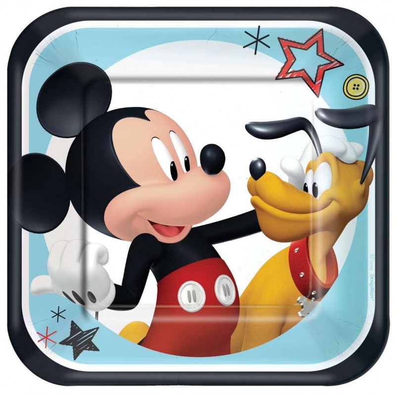 Mickey Mouse On The Go Small Plates (Pack of 8) | Discontinued Party Supplies