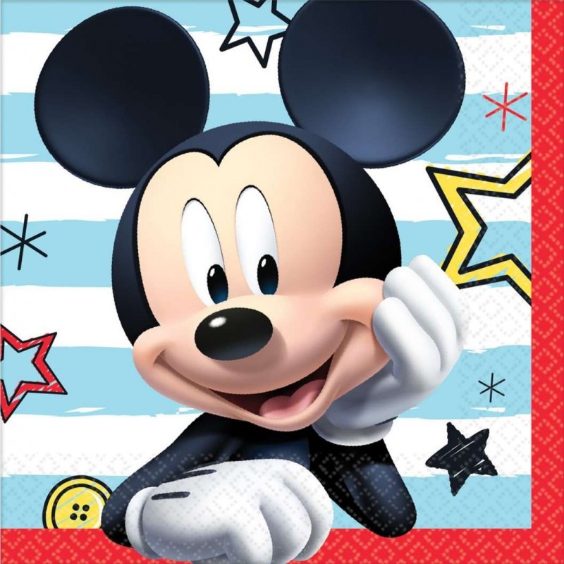 Mickey Mouse On The Go Small Napkins (Pack of 16) | Discontinued Party Supplies