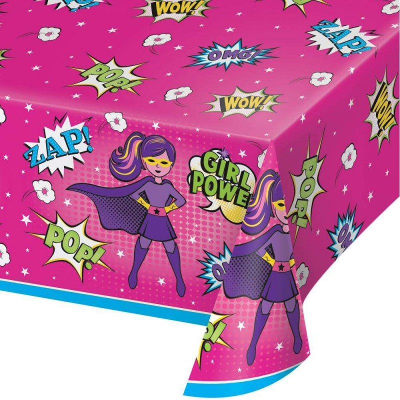 Superhero Girl Plastic Tablecover | Discontinued Party Supplies