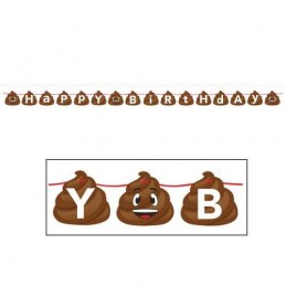 Emoji Poop Happy Birthday Banner 