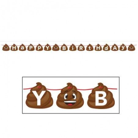 Emoji Poop Happy Birthday Banner | PARTY SUPPLIES | Who Wants 2 Party