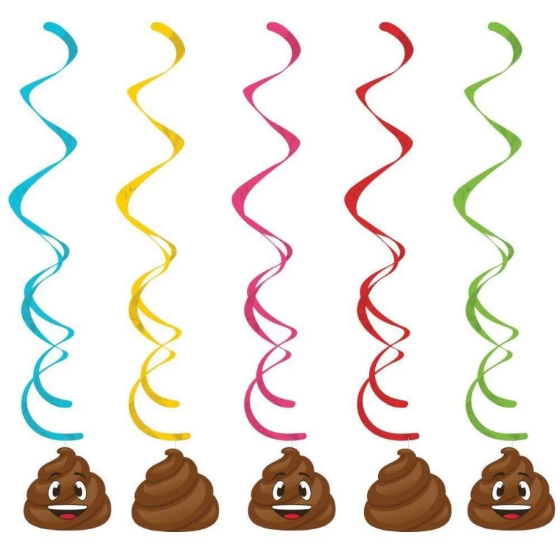Emoji Poop Swirl Decorations (Set of 5) | Emoji Party Supplies