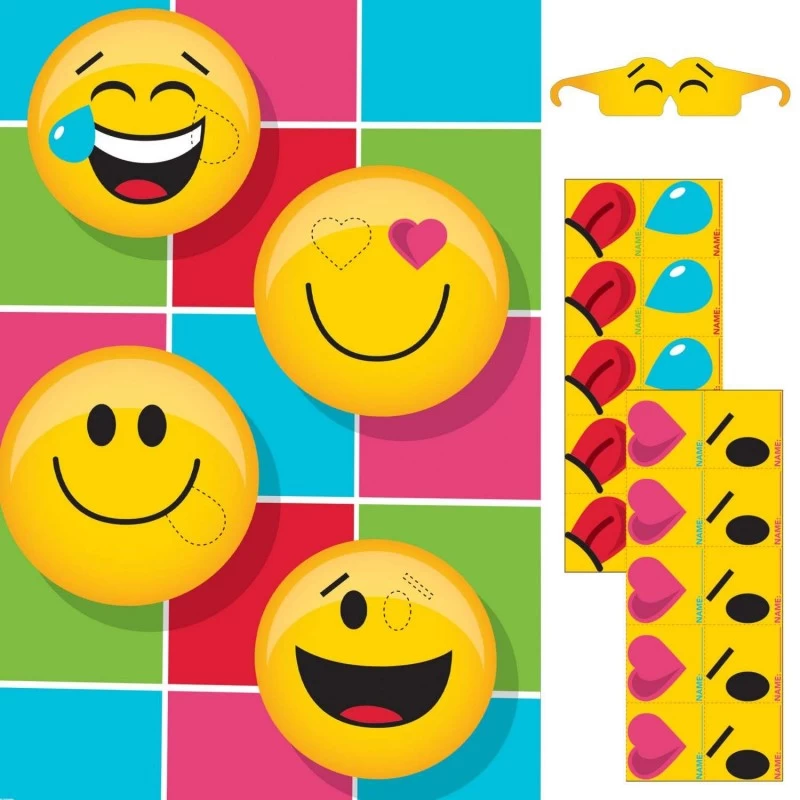 emoji pin the emoticon party game emoji party supplies
