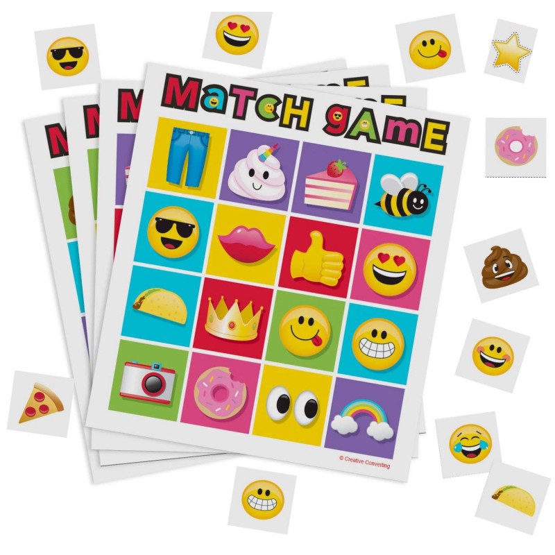 Emoji Bingo Match Party Game | Emoji Party Supplies
