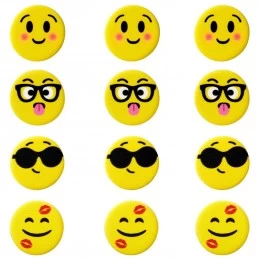Emoji Icing Decorations (Pack of 12) | Emoji Party Supplies