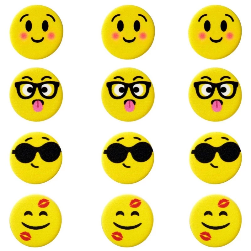 Emoji Icing Decorations (Pack of 12) | Emoji Party Supplies