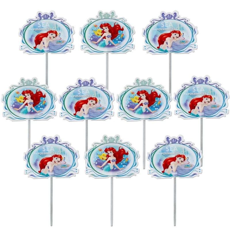 Ariel The Little Mermaid Cupcake Picks (Pack of 24) | Little Mermaid