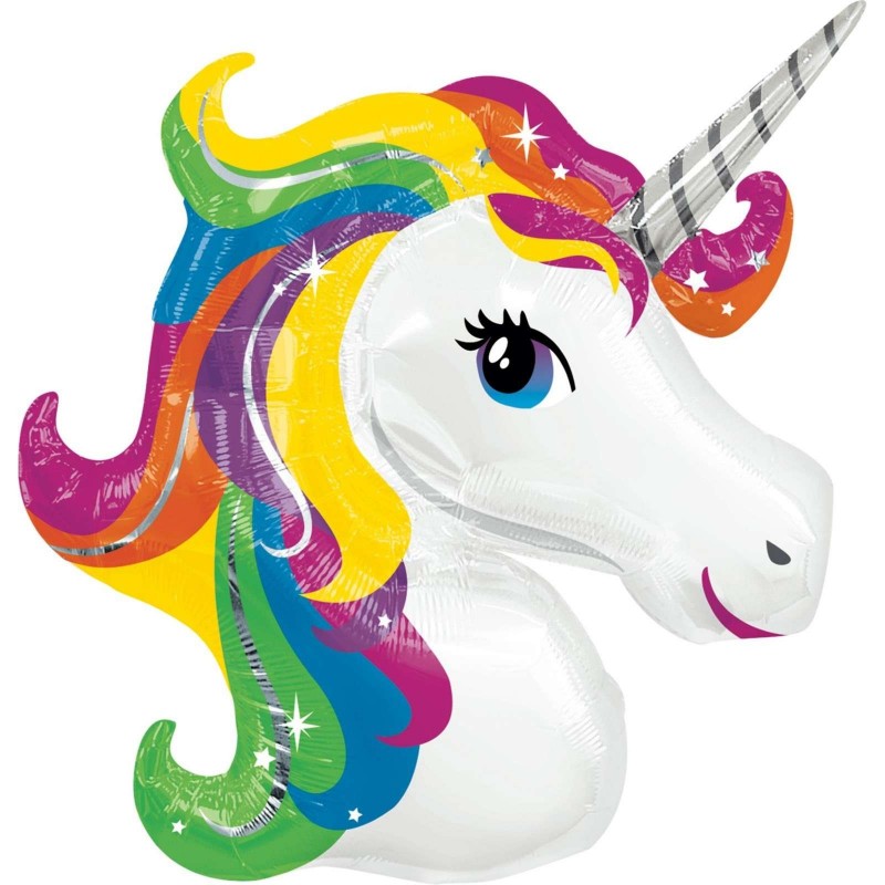 Rainbow Unicorn Supershape Jumbo Balloon | Unicorn Party Supplies