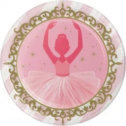 Ballerina Large Plates (Pack of 8) | Ballerina Party Supplies