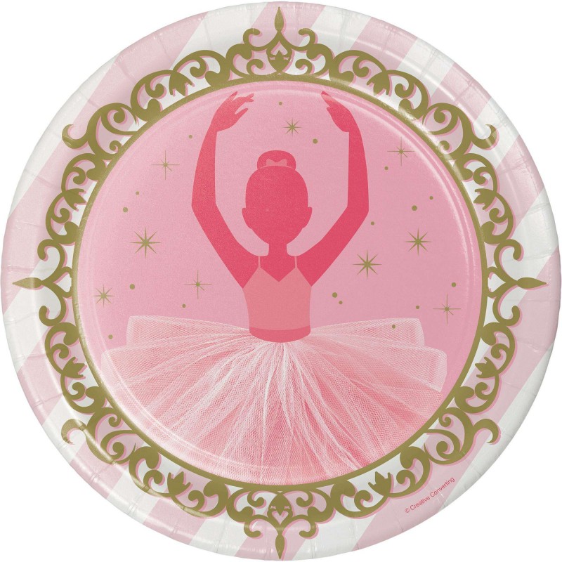 Ballerina Large Plates (Pack of 8) | Ballerina Party Supplies