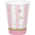 Ballerina Pink Striped Cups (Pack of 8)
