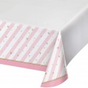 Ballerina Pink Striped Plastic Tablecover