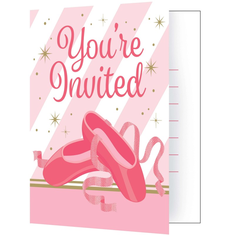 Ballerina Party Invitations (Pack of 8) | Ballerina Party Supplies